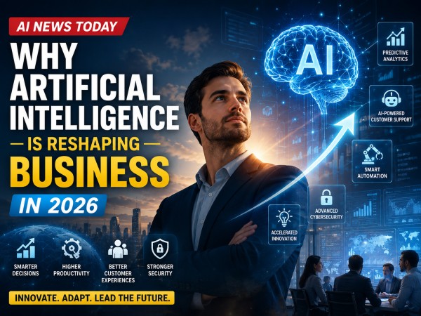 Artificial intelligence visualization showing AI-powered business innovation and digital transformation.