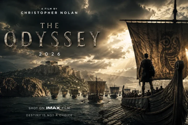 The Odyssey 2026 directed by Christopher Nolan showcasing epic cinematic storytelling.